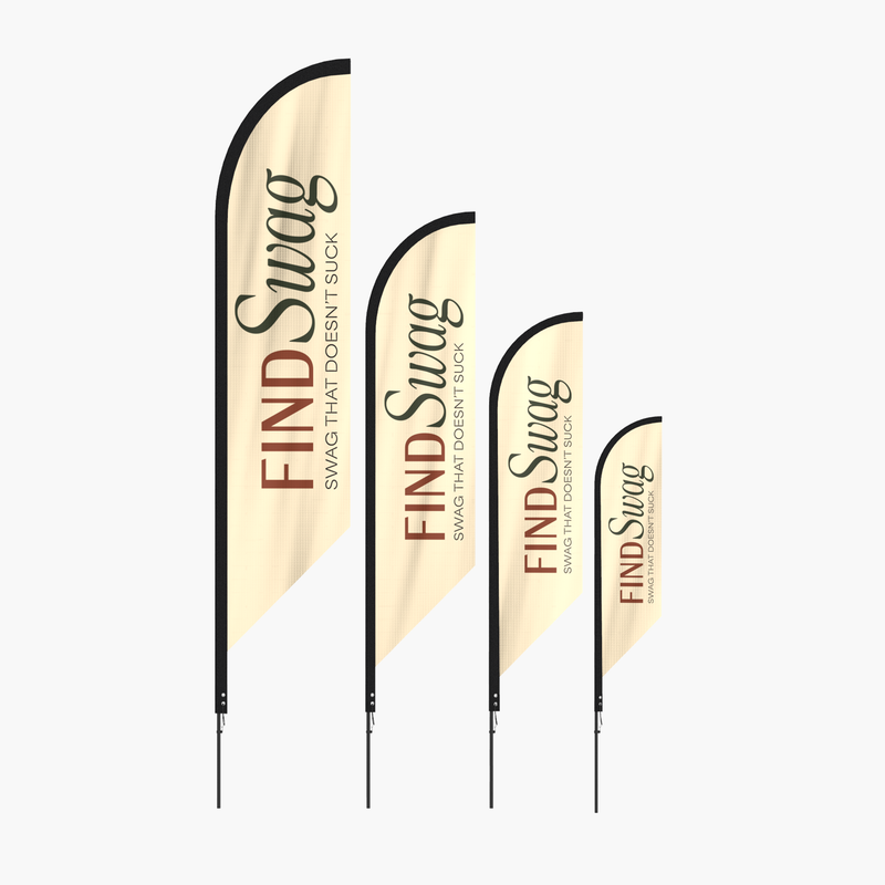 Custom angled flag with full-color dye sublimation print