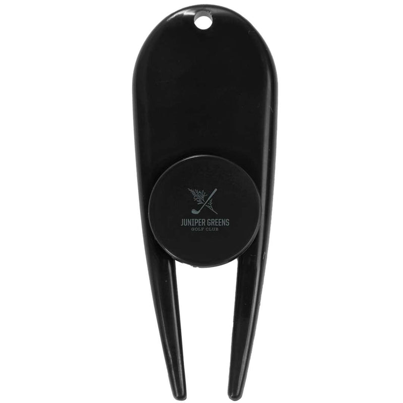 Front View of Black Divot Tool with Ball Marker