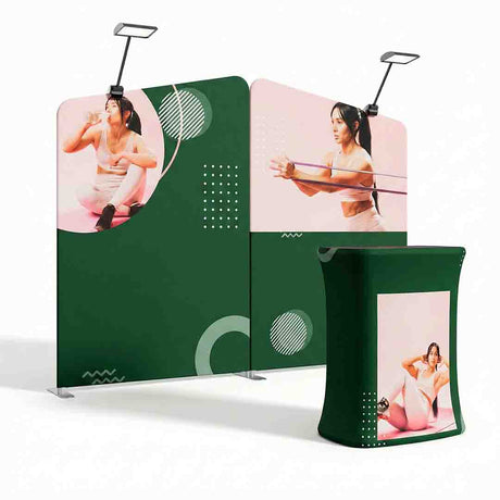 10ft Tension Fabric Display - Kit 5 — complete trade show booth setup