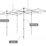 Custom-branded Commercial Grade Canopy – 50mm Hex Frame — 10x20 — frame view