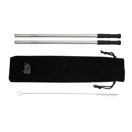 Reusable Stainless steel Straw Set with Brush - Find Swag