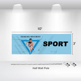 Custom-branded Canopy Half Wall — 40mm Frame — booth application photo
