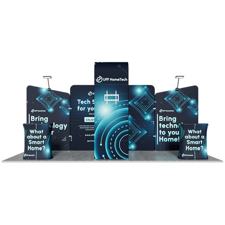 20ft Tension Fabric Display - Kit 8 — kit hero, full booth setup