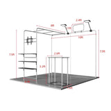 10ft Tension Fabric Display - Kit 1 — frame dimensions diagram (7.5ft H × 10ft W)