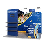 10ft Tension Fabric Display - Kit 1 — full kit hero with backwall, L-shelf, header and counter