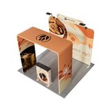 10ft Tension Fabric Display - Kit 2 — alternate angle, full booth composed