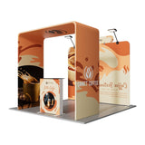 10ft Tension Fabric Display - Kit 2 — opposite angle, full booth composed