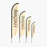 Custom feather flag in branded full-color dye sublimation print