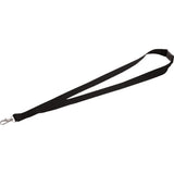 Front View of Black Lanyard with Lobster Clip plain