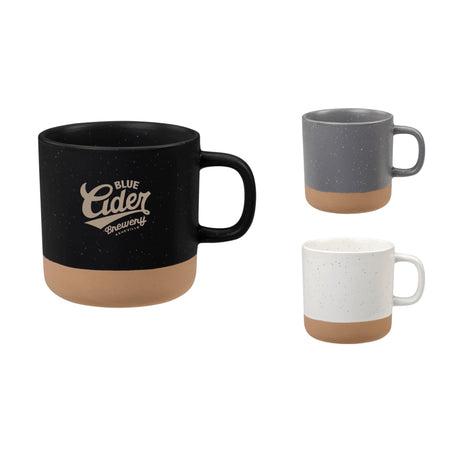 Front View of Black Santos 12oz Ceramic Mug