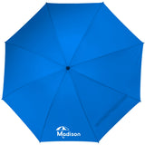 Front View of Blue 60" Manual Golf Umbrella