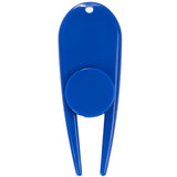 Front View of Blue Divot Tool with Ball Marker plain