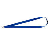 Front View of Blue Lanyard with Lobster Clip plain