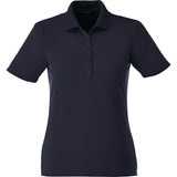 Front View of Blue Women's DADE Short Sleeve Polo plain