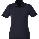 Front View of Blue Women's DADE Short Sleeve Polo plain