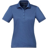 Front View of Blue Women's DADE Short Sleeve Polo plain
