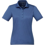 Front View of Blue Women's DADE Short Sleeve Polo plain