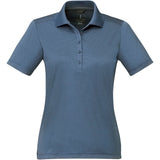 Front View of Blue Women's DADE Short Sleeve Polo plain