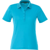 Front View of Blue Women's DADE Short Sleeve Polo plain