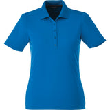 Front View of Blue Women's DADE Short Sleeve Polo plain