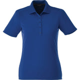 Front View of Blue Women's DADE Short Sleeve Polo plain