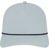Front View of Gray Cap America Summit Perforated Cap with Rope plain
