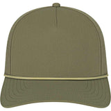 Front View of Green Cap America Summit Perforated Cap with Rope plain