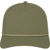 Front View of Green Cap America Summit Perforated Cap with Rope plain