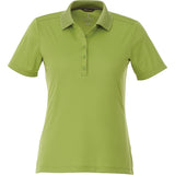 Front View of Green Women's DADE Short Sleeve Polo plain