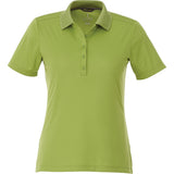 Front View of Green Women's DADE Short Sleeve Polo plain