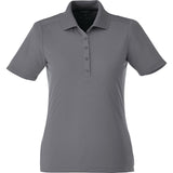 Front View of Grey Women's DADE Short Sleeve Polo plain