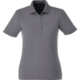 Front View of Grey Women's DADE Short Sleeve Polo plain