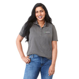 Front View of Grey Women's DADE Short Sleeve Polo