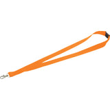 Front View of Orange Lanyard with Lobster Clip plain
