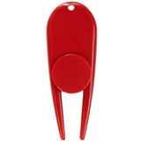 Front View of Red Divot Tool with Ball Marker plain