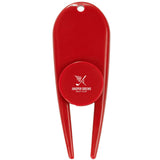 Front View of Red Divot Tool with Ball Marker
