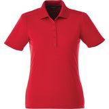 Front View of Red Women's DADE Short Sleeve Polo plain