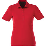Front View of Red Women's DADE Short Sleeve Polo plain