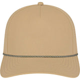 Front View of Tan Cap America Summit Perforated Cap with Rope plain