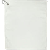 Front View of White 1.3 lb./doz. 18x15in Terry Golf Towel plain