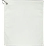 Front View of White 1.3 lb./doz. 18x15in Terry Golf Towel plain