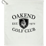 Front View of White 1.3 lb./doz. 18x15in Terry Golf Towel
