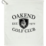 Front View of White 1.3 lb./doz. 18x15in Terry Golf Towel