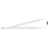 Front View of White Lanyard with Lobster Clip plain