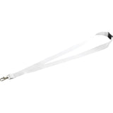 Front View of White Lanyard with Lobster Clip plain