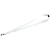 Front View of White Lanyard with Lobster Clip plain