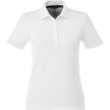 Front View of White Women's DADE Short Sleeve Polo plain