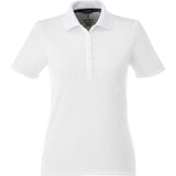 Front View of White Women's DADE Short Sleeve Polo plain