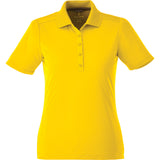 Front View of Yellow Women's DADE Short Sleeve Polo plain