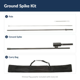 Ground Spike Kit contents: pole, ground spike and carry bag